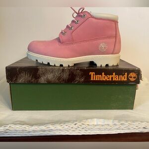 Timberland Nellie Chukka Boots Pink & Cream - Size 6.5 Womens